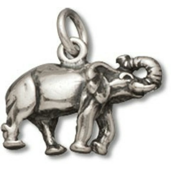 Sterling Silver Girls .8mm Box Chain 3D African Or Indian Elephant Pendant Necklace 